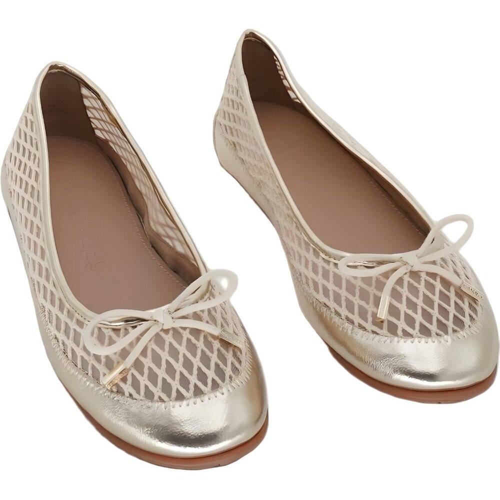 AEROSOLES Gold Mesh Loafers
